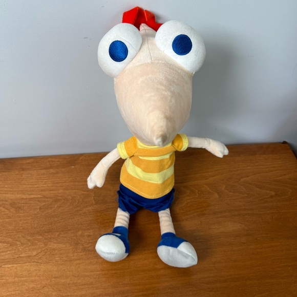 Disney Phineas and Ferb Phineas Plush Bean Bag Doll Stuffed Soft Beanie Talks - Picture 1 of 5